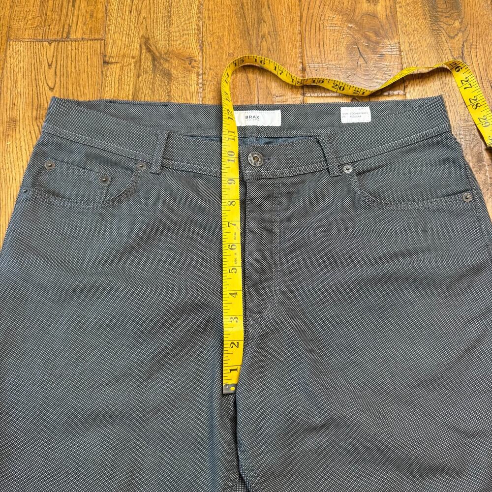 Brax Cooper Fancy Mens Grey Textured Regular Fit Pants 36x34 Straight Leg - Picture 5 of 9
